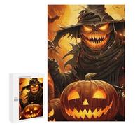 1000 PCS Jigsaw Puzzles for Adults Scary Halloween Scarecrow Pumpkins Puzzle for Adults Anti-Stress Toys A Work of Art Difficult And Challenge 1000 PCS