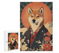1000 PCS Jigsaw Puzzles for Adults Shiba Inu Japanese Kimono Jigsaw for Adults Brain Teaser Game Birthday Present Difficult And Challenge 1000 PCS