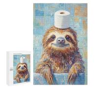 1000 PCS Jigsaw Puzzles for Adults Sloth with Toilet Paper Hat Jigsaw for Adults Relax Games Hand Speed Race for Is Ideal As A Gift 1000 PCS