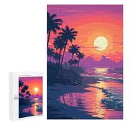 1000 PCS Jigsaw Puzzles for Adults SoCal Sunset Pixel Art Jigsaw for Adults Relax Games Hand Speed Race for Is Ideal As A Gift 1000 PCS