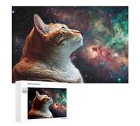 1000 PCS Jigsaw Puzzles for Adults Space Cat Dreams Celestial Whiskers Jigsaw for Adults Relax Games For Family Fun for Is Ideal As A Gift 1000 PCS