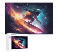1000 PCS Jigsaw Puzzles for Adults Space Surfer Cosmic Wave Ride Jigsaw for Adults Family Games Presents for Women Parent-child Interaction 1000 PCS