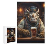 1000 PCS Jigsaw Puzzles for Adults Steampunk Craft Beer Rhino Jigsaws for Adults DIY Toys Analysis And Logic Unique Gifts for Birthday And Christmas 1000 PCS