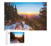 1000 PCS Jigsaw Puzzles for Adults Sunset Over Snow-Covered Forest Puzzles for Adults DIY Toys Home Decoration Difficult And Challenge 1000 PCS