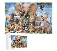 1000 PCS Jigsaw Puzzles for Adults Teenagerss African Safari Animal Collage Puzzles for Adults Hands-on Game Precision Cutting Parent-child Interaction 1000 PCS