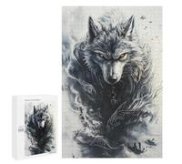 1000 PCS Jigsaw Puzzles for Adults Teenagerss Alpha Wolf with Glowing Eyes Puzzles for Adults Family Games Wall Art for Is Ideal As A Gift 1000 PCS