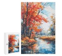 1000 PCS Jigsaw Puzzles for Adults Teenagerss Autumnal River Whispers Jigsaw Hands-on Game Hand Speed Race Unique Gifts for Birthday And Christmas 1000 PCS