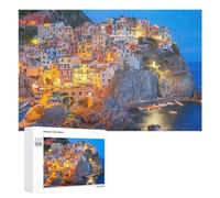 1000 PCS Jigsaw Puzzles for Adults Teenagerss Colorful Coastal Village at Sunset Puzzles for Adults Hands-on Game Precision Cutting Parent-child Interaction 1000 PCS