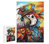 1000 PCS Jigsaw Puzzles for Adults Teenagerss Colorful Pirate Parrot Artwork Puzzles for Adults Hands-on Game Precision Cutting Parent-child Interaction 1000 PCS