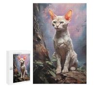 1000 PCS Jigsaw Puzzles for Adults Teenagerss Devon Rex Cat Puzzles for Adults Family Games Wall Art for Is Ideal As A Gift 1000 PCS