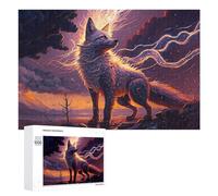 1000 PCS Jigsaw Puzzles for Adults Teenagerss Electric Fox Nature's Power Unleashed Jigsaw Hands-on Game Hand Speed Race Unique Gifts for Birthday And Christmas 1000 PCS