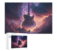 1000 PCS Jigsaw Puzzles for Adults Teenagerss Electric Guitar in Stormy Sky Jigsaw Hands-on Game Hand Speed Race Unique Gifts for Birthday And Christmas 1000 PCS
