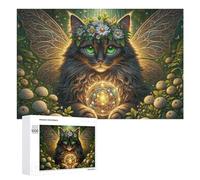 1000 PCS Jigsaw Puzzles for Adults Teenagerss Enchanted Forest Fairy Cat Puzzles for Adults Hands-on Game Precision Cutting Parent-child Interaction 1000 PCS