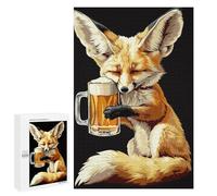 1000 PCS Jigsaw Puzzles for Adults Teenagerss Fennec Fox Beer Jigsaw Hands-on Game Hand Speed Race Unique Gifts for Birthday And Christmas 1000 PCS