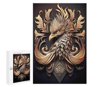 1000 PCS Jigsaw Puzzles for Adults Teenagerss Flame Golden Phoenix Puzzles for Adults Family Games Wall Art for Is Ideal As A Gift 1000 PCS