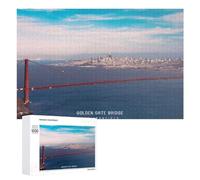 1000 PCS Jigsaw Puzzles for Adults Teenagerss Golden Gate Bridge, San Francisco-2 Puzzles for Adults Hands-on Game Precision Cutting Parent-child Interaction 1000 PCS