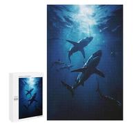1000 PCS Jigsaw Puzzles for Adults Teenagerss Group of Sharks Jigsaw Puzzle Toy Wall Decor Wall Art Birthday And Unique Gifts 1000 PCS