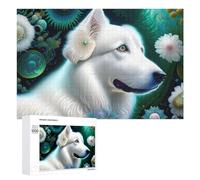 1000 PCS Jigsaw Puzzles for Adults Teenagerss Magical White Wolf Fantasy Art Puzzles for Adults Hands-on Game Precision Cutting Parent-child Interaction 1000 PCS