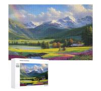 1000 PCS Jigsaw Puzzles for Adults Teenagerss Mountain Serenity with Rainbow Puzzles for Adults Hands-on Game Precision Cutting Parent-child Interaction 1000 PCS