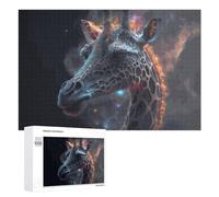 1000 PCS Jigsaw Puzzles for Adults Teenagerss Neon Giraffe A Digital Art Masterpiece Puzzles for Adults Hands-on Game Precision Cutting Parent-child Interaction 1000 PCS