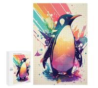 1000 PCS Jigsaw Puzzles for Adults Teenagerss Penguin Rainbow Jigsaw Puzzle Toy Wall Decor Wall Art Birthday And Unique Gifts 1000 PCS