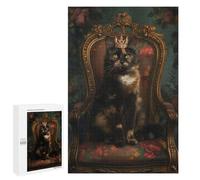 1000 PCS Jigsaw Puzzles for Adults Teenagerss Queen Tortoiseshell Cat Jigsaw Puzzle Toy Wall Decor Wall Art Birthday And Unique Gifts 1000 PCS