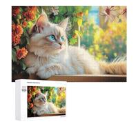 1000 PCS Jigsaw Puzzles for Adults Teenagerss Ragdoll Cat by Window Jigsaw Hands-on Game Hand Speed Race Unique Gifts for Birthday And Christmas 1000 PCS