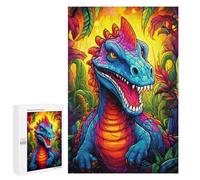 1000 PCS Jigsaw Puzzles for Adults Teenagerss Rainbow Dinosaur in Jungle Puzzles for Adults Hands-on Game Precision Cutting Parent-child Interaction 1000 PCS