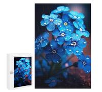 1000 PCS Jigsaw Puzzles for Adults Teenagerss Rainy Blue Flower Jigsaw Puzzle Toy Wall Decor Wall Art Birthday And Unique Gifts 1000 PCS