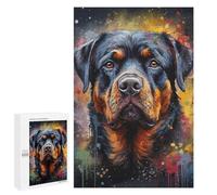 1000 PCS Jigsaw Puzzles for Adults Teenagerss Rottweiler Painting Jigsaw Hands-on Game Hand Speed Race Unique Gifts for Birthday And Christmas 1000 PCS