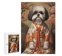 1000 PCS Jigsaw Puzzles for Adults Teenagerss Shih Tzu Dog in K Imono Adult Jigsaw Relax Games Improve Memory Unique Gifts for Birthday And Christmas 1000 PCS