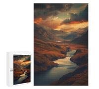 1000 PCS Jigsaw Puzzles for Adults Teenagerss Sunset Valley Glow Adult Jigsaw Relax Games Improve Memory Unique Gifts for Birthday And Christmas 1000 PCS