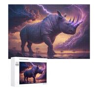 1000 PCS Jigsaw Puzzles for Adults Teenagerss Thundering Rhino Stormscape -2 Jigsaw Hands-on Game Hand Speed Race Unique Gifts for Birthday And Christmas 1000 PCS