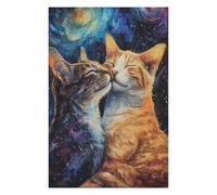 1000 PCS Jigsaw Puzzles for Adults Teenagerss Two Cats In Love Together Puzzle for Adults Anti-Stress Toys Stress Reliever for Is Ideal As A Gift 1000 PCS