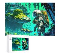 1000 PCS Jigsaw Puzzles for Adults Teenagerss Underwater Astronaut Adventure Puzzles for Adults Hands-on Game Precision Cutting Parent-child Interaction 1000 PCS
