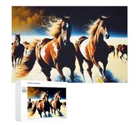 1000 PCS Jigsaw Puzzles for Adults Teenagerss Wild Horses Galloping Free Puzzles for Adults Hands-on Game Precision Cutting Parent-child Interaction 1000 PCS
