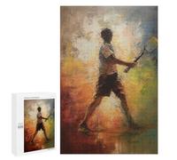 1000 PCS Jigsaw Puzzles for Adults Tennis Player Oil Painting Jigsaw for Adults Relax Games Hand Speed Race for Is Ideal As A Gift 1000 PCS