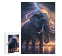 1000 PCS Jigsaw Puzzles for Adults Thunderstorm Elephant Majesty Adult Puzzles Toy Wall Decor But Fun And Humorous Parent-child Interaction 1000 PCS