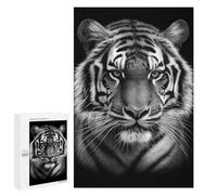 1000 PCS Jigsaw Puzzles for Adults Tiger Face Black And White Puzzle for Adults Anti-Stress Toys A Work of Art Difficult And Challenge 1000 PCS
