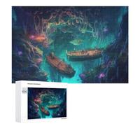 1000 PCS Jigsaw Puzzles for Adults Underwater Fantasy A Luminous Cave Adventure Jigsaw for Adults Relax Games For Family Fun for Is Ideal As A Gift 1000 PCS