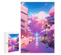 1000 PCS Jigsaw Puzzles for Adults Utopian Neon Cityscape -1 Jigsaw for Adults Relax Games For Family Fun for Is Ideal As A Gift 1000 PCS