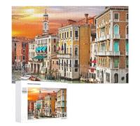 1000 PCS Jigsaw Puzzles for Adults Venice Canal Sunset Beauty-2 Teenagers Puzzles Hands-on Game Improve Memory Parent-child Interaction 1000 PCS
