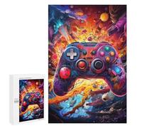 1000 PCS Jigsaw Puzzles for Adults Vibrant Gaming Controller Artwork -77 Teenagers Puzzles Hands-on Game Improve Memory Parent-child Interaction 1000 PCS