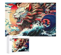 1000 PCS Jigsaw Puzzles for Adults Whimsical Waves A Lion's Tale Jigsaw for Adults Family Games Presents for Women Parent-child Interaction 1000 PCS