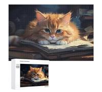 1000 PCS Jigsaw Puzzles for Adults Whiskered Whiskers The Curious Cat's Book Adventure Puzzles for Adults DIY Toys Home Decoration Difficult And Challenge 1000 PCS