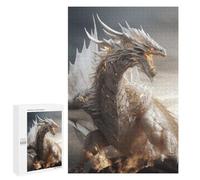 1000 PCS Jigsaw Puzzles for Adults White Gold Dragon Jigsaw for Adults Brain Teaser Game Birthday Present Difficult And Challenge 1000 PCS
