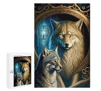 1000 PCS Jigsaw Puzzles for Adults Wolf Pair in Mystic Frame Puzzles for Adults DIY Toys Home Decoration Difficult And Challenge 1000 PCS