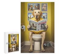 1000 PCS Jigsaw Puzzles for Adults Yellow Labrador Toilet Jigsaws for Adults DIY Toys Analysis And Logic Unique Gifts for Birthday And Christmas 1000 PCS