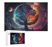1000 PCS Jigsaw Puzzles for Adults Yin-Yang Tree Cosmic Harmony Jigsaw for Adults Family Games Presents for Women Parent-child Interaction 1000 PCS