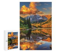 1000 PCS Jigsaw Puzzles for Teenagers Autumn Mountain Reflections-1 Puzzles for Teenagers Precision Cutting Help The Brain Exercise Stress Reduction Gifts 1000 PCS